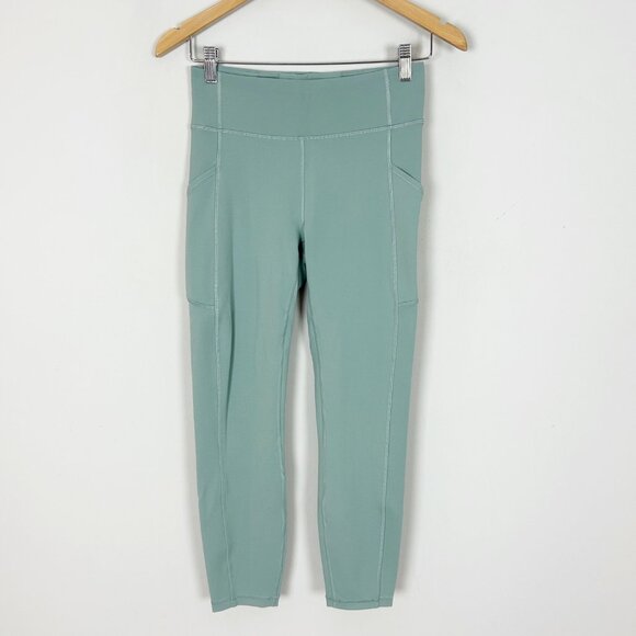 Lululemon Pants - Lululemon Invigorate High Rise Crop Leggings Misty Glade Size 6 Women's